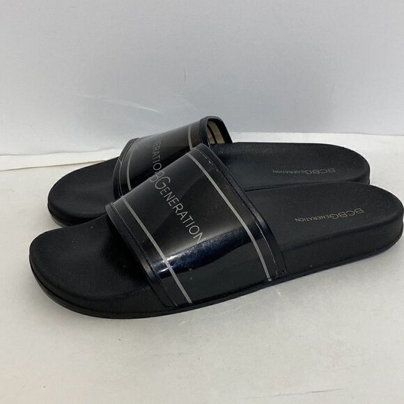 BCBGeneration Women's Black Logo Flip Flop Slides Slippers Size 10 - Picture 3 of 10
